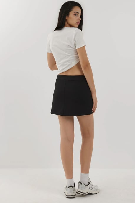 Texturerade Mini Skorts med Elastisk Midja - Image 4