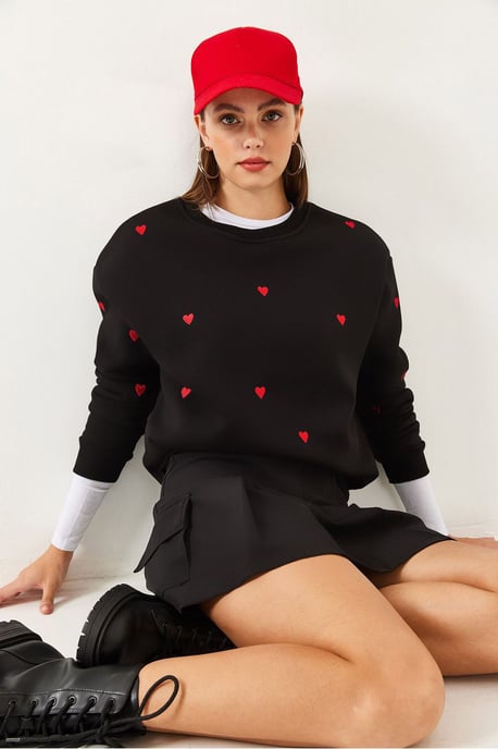 Geborduurd Crew Neck Relaxed Fit Sweater - Image 2