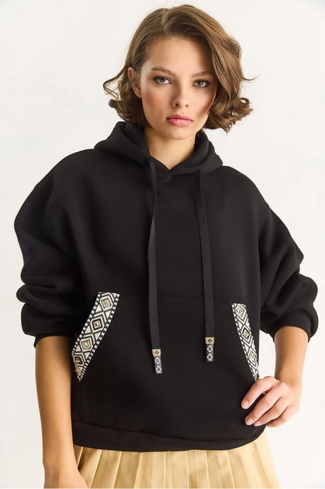 Hoodie med avslappnad passform i akryl - Image 3