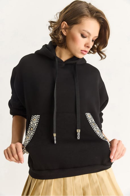 Hoodie med avslappnad passform i akryl - Image 4
