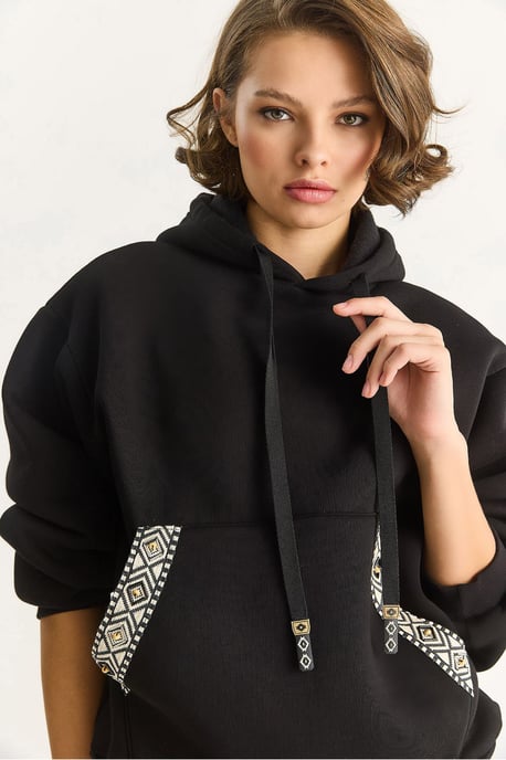 Hoodie med avslappnad passform i akryl - Image 5