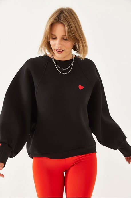 Geborduurde Ronde Hals Lange Mouwen Sweatshirt - Image 3