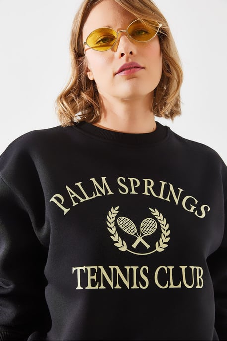 Ronde Hals Katoenen Sweatshirt met Motto Print - Image 3