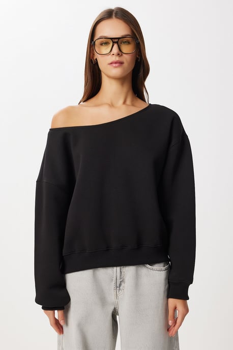 Asymmetrisk Krage Sweatshirt - Image 3