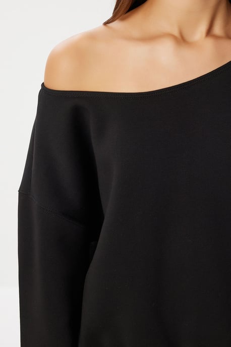 Asymmetrisk Krage Sweatshirt - Image 4