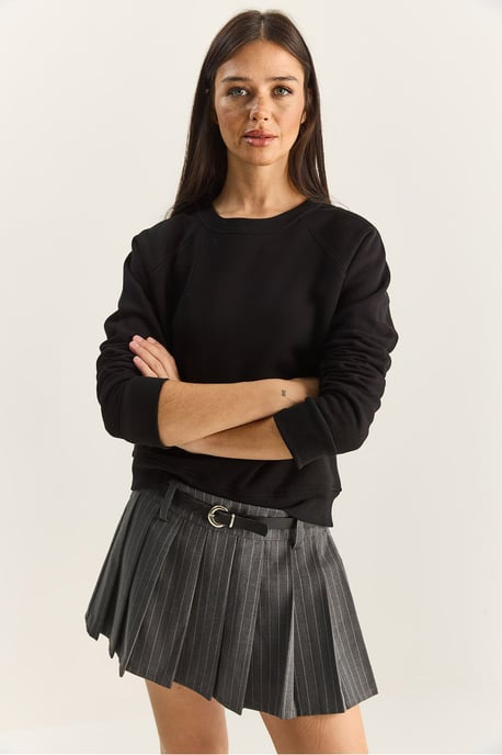 Relaxed Fit Crew Neck Knitted Sweatshirt - Image 4