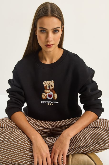 Geborduurde Crewneck Lange Mouw Sweatshirt - Image 3