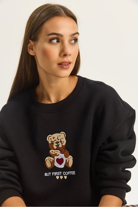 Geborduurde Crewneck Lange Mouw Sweatshirt - Image 4