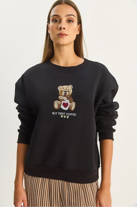 Geborduurde Crewneck Lange Mouw Sweatshirt - Image 5