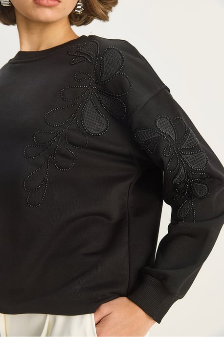 Broderad Crewneck Tröja med Lång Ärmar - Image 5