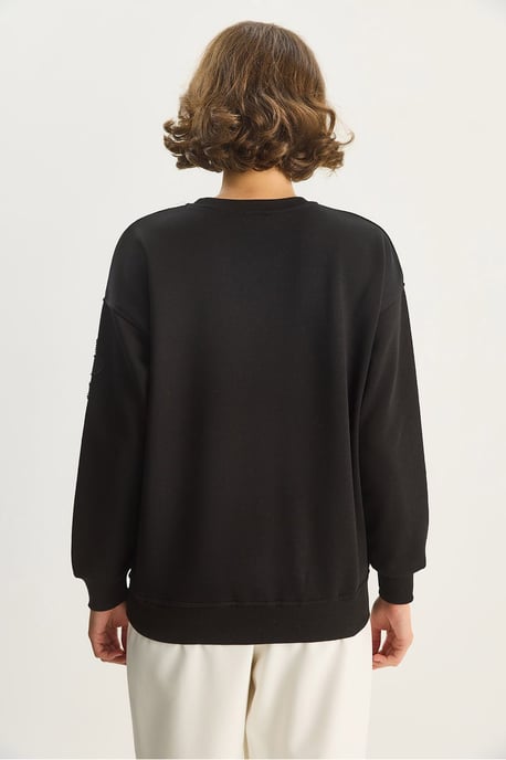 Broderad Crewneck Tröja med Lång Ärmar - Image 6