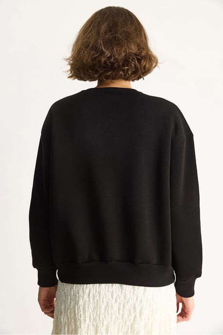 Hart Patch Applicatie Ontspannen Pasvorm Crewneck Sweatshirt - Image 6