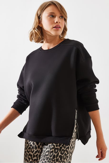 Sweater met Ritsdetail en Ronde Hals - Image 1