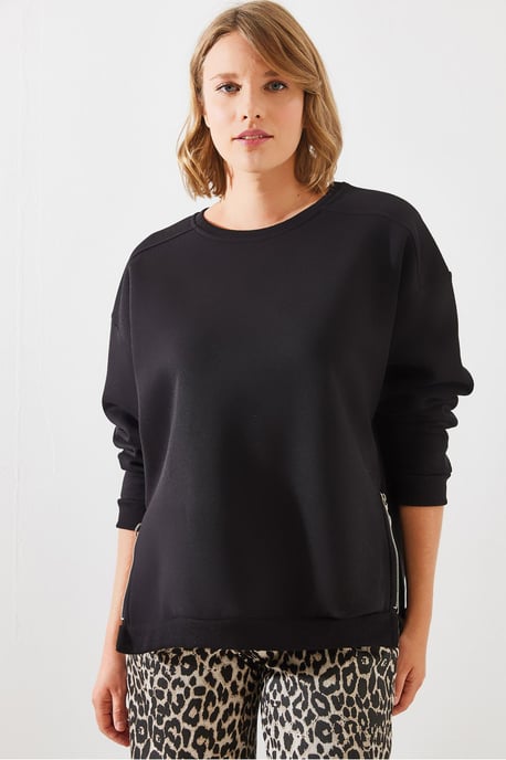 Sweater met Ritsdetail en Ronde Hals - Image 6