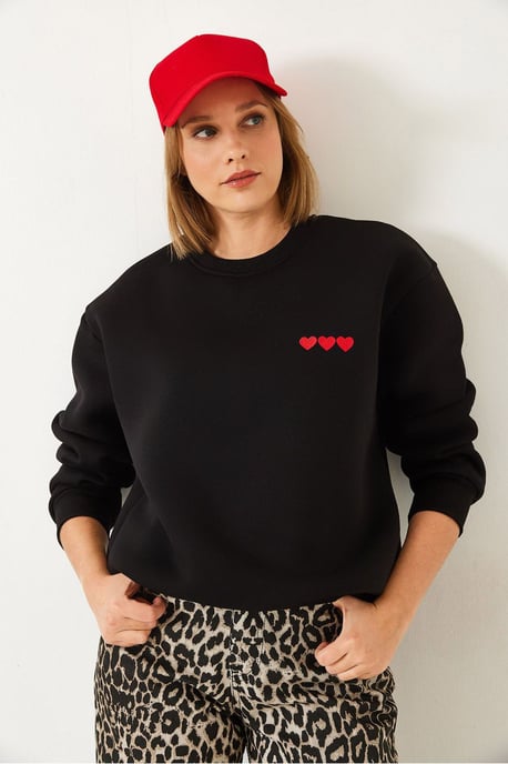 Geborduurd Crew Neck Relaxed Fit Sweatshirt - Image 2