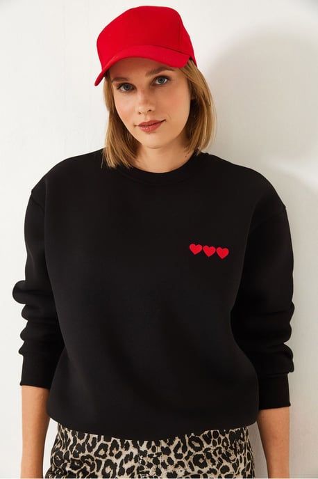 Geborduurd Crew Neck Relaxed Fit Sweatshirt - Image 3