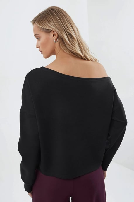 Asymmetrische Kraag Relaxed Fit Sweatshirt - Image 3