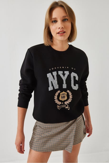 Geborduurde Ronde Hals Katoenen Sweatshirt - Image 3