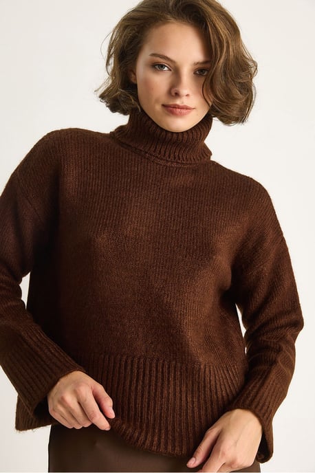 Oversized Stickad Turtleneck Tröja - Image 5