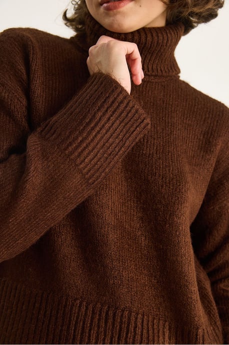 Oversized Stickad Turtleneck Tröja - Image 6