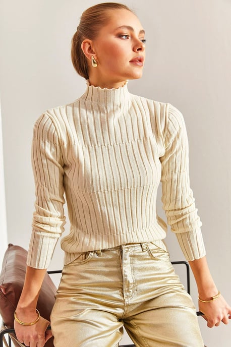 Gefitte Ribbeld Turtleneck Trui - Image 1