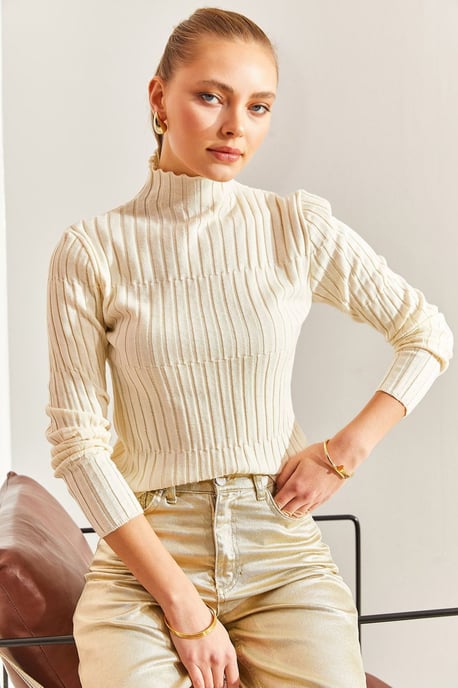 Gefitte Ribbeld Turtleneck Trui - Image 3