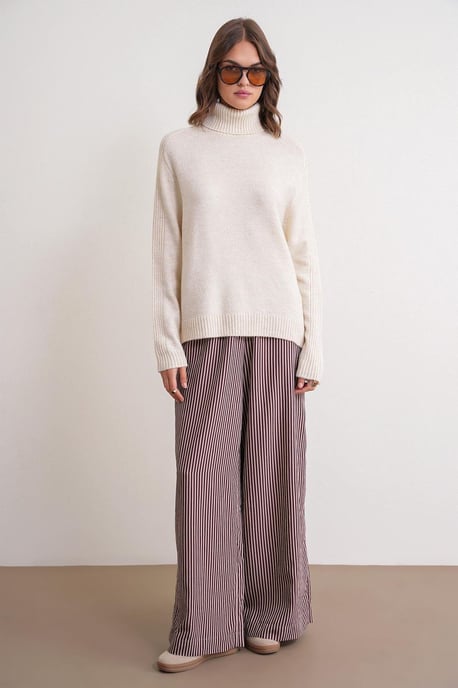 Losse Fit Turtleneck Brei Sweater - Image 2