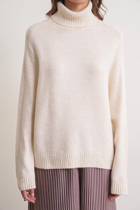 Losse Fit Turtleneck Brei Sweater - Image 4