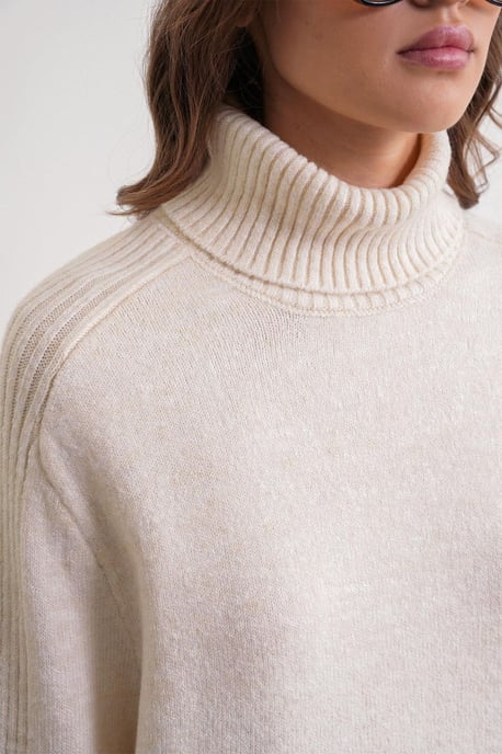 Losse Fit Turtleneck Brei Sweater - Image 5