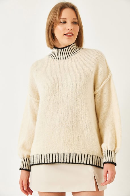 Patroon Turtleneck Losse Fit Trui - Image 2