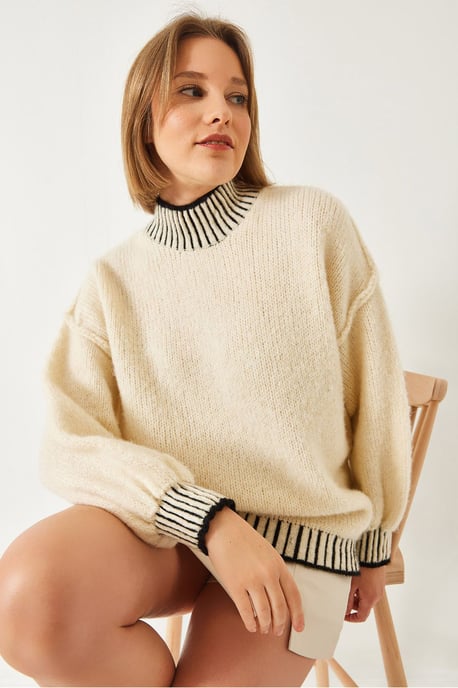 Patroon Turtleneck Losse Fit Trui - Image 5