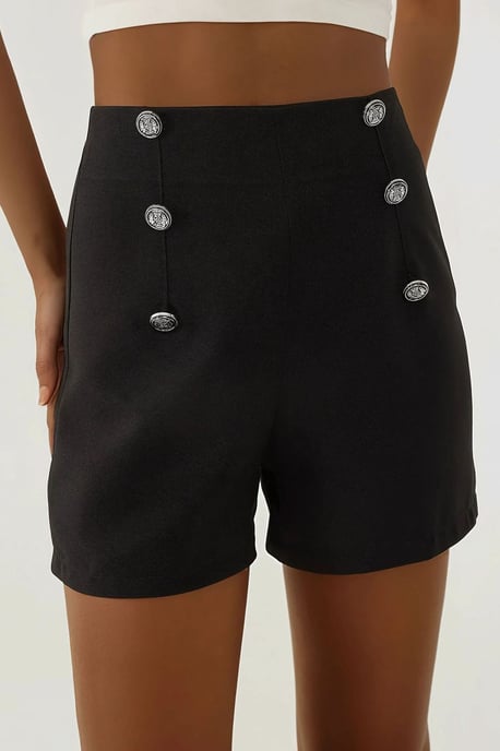 Hoge Taille Knopshorts - Image 1