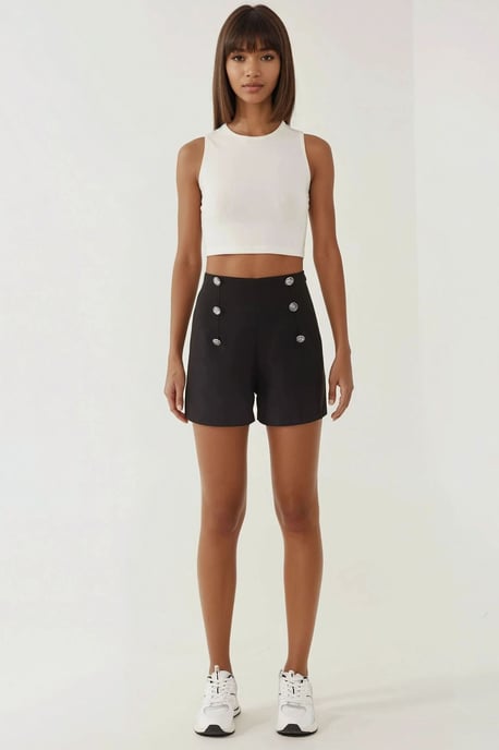 Hoge Taille Knopshorts - Image 3