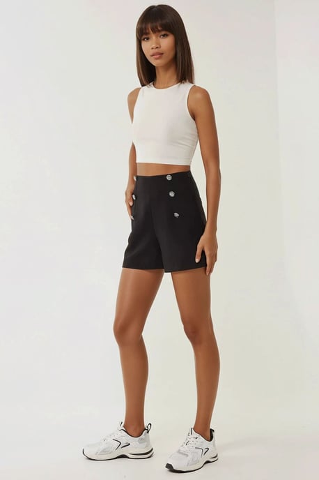 Hoge Taille Knopshorts - Image 4