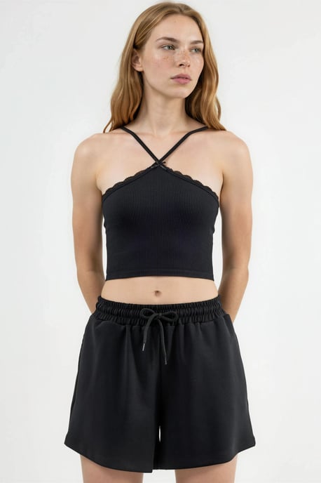 Elastische Taille Modal Shorts met Pocketen - Image 2