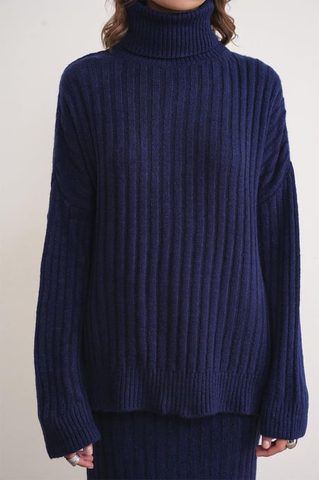 Oversized Ribbels Turtleneck Trui - Image 5