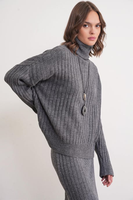 Oversized Geribbelde Coltrui - Image 3