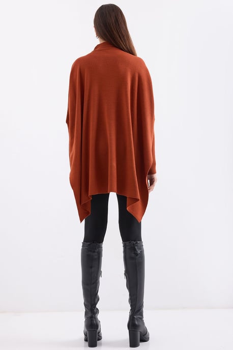 Slit Detailed Half Turtleneck Loose Sweater - Image 6