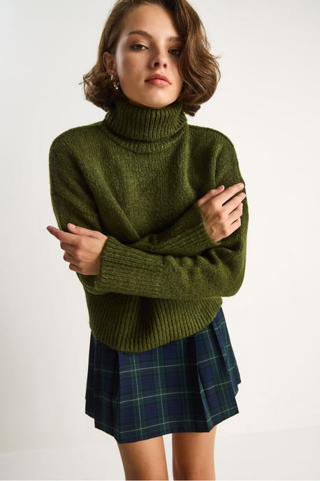 Oversized Stickad Turtleneck Tröja - Image 2