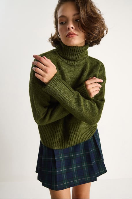 Oversized Stickad Turtleneck Tröja - Image 3