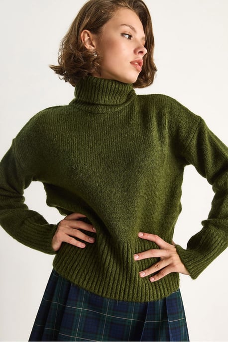 Oversized Stickad Turtleneck Tröja - Image 5