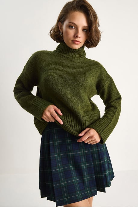 Oversized Stickad Turtleneck Tröja - Image 6