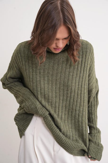 Oversized Geribbelde Coltrui - Image 3