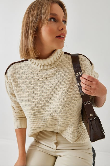 Textuur Turtleneck Gebreid Sweater - Image 2