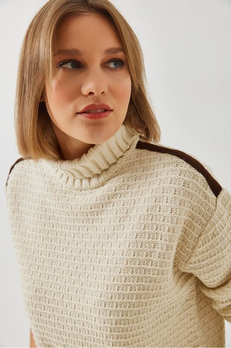 Textuur Turtleneck Gebreid Sweater - Image 3