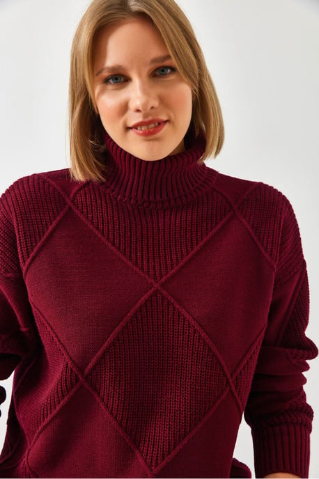 Textured Turtleneck Sweater - Image 1