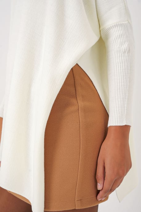 Slit Detaljerad Half Turtleneck Lös Tröja - Image 6