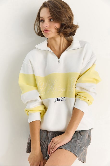 Gedrukt Relaxed Fit Polo Sweatshirt - Image 4