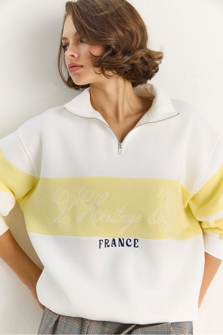Gedrukt Relaxed Fit Polo Sweatshirt - Image 5