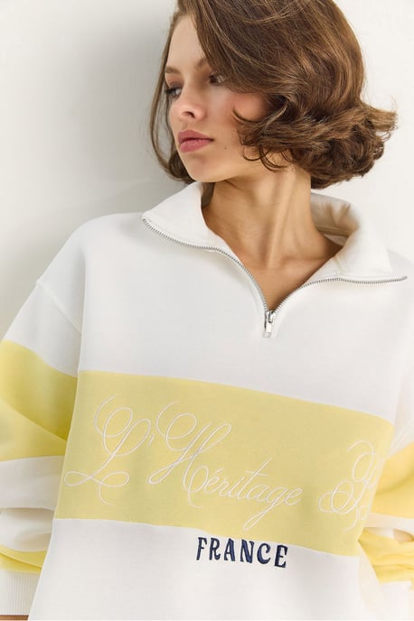 Gedrukt Relaxed Fit Polo Sweatshirt - Image 6